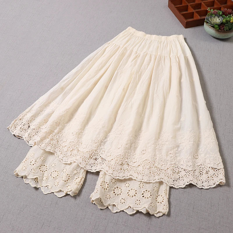 Skirt + Pants ~ Lamtrip Unique Boutique Embroidery Embroidery Layers Lolita Princess Skirt Saia Autumn  Mori Girl