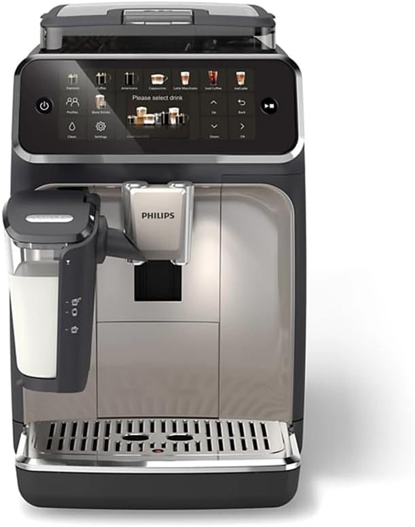 Kaffeevollautomat EP5547/90 5500 Series Schwarz/Verchromt - 20 Kaffeespezialitäten, LatteGo-Milchsystem, SilentBrew Technologie, 15Bar 1,8L 275G